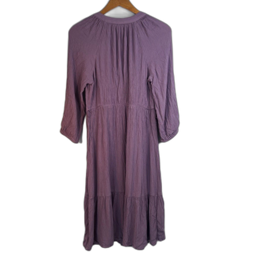 GAP Boho Whimsical Solid Purple Peasant Dress Fit… - image 2